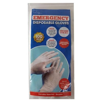 Bag of 100 Lightweight Disposable Hygienic Gloves