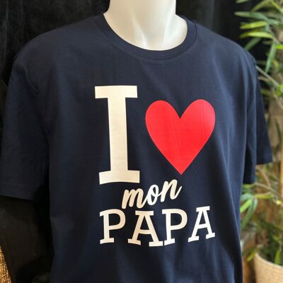 Marineblaues T-Shirt „Ich liebe meinen Vater“ – Vatertagskollektion