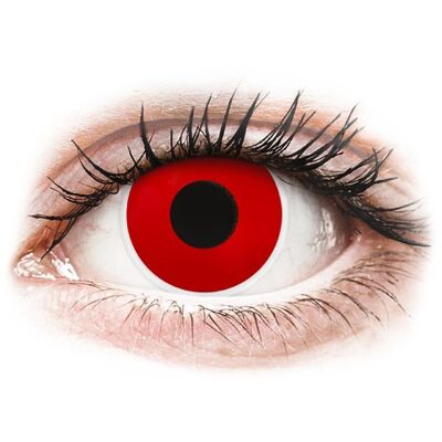 Rote-Augen-Kostüm mit einer Linse