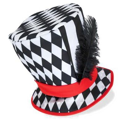 Hutmacher Hut für Erwachsene, schwarz-weiß kariert