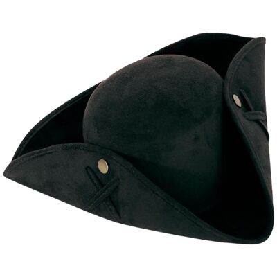 Disfraz de pirata negro con sombrero tricornio para adulto