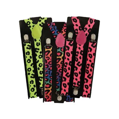 Suspenders Colorful Leopard Trousers Fancy Dress