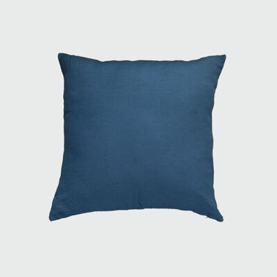 Almohada de lanzamiento teñida a mano sólida en azul