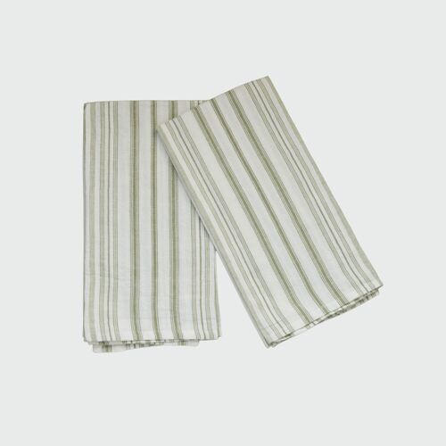 Stripe Dish Towel in Olive, Set of 2