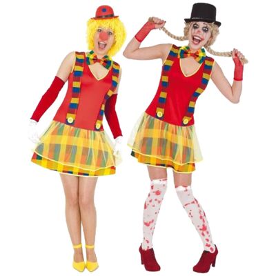 Clownette-Damenkostüm für Erwachsene, Größe 42