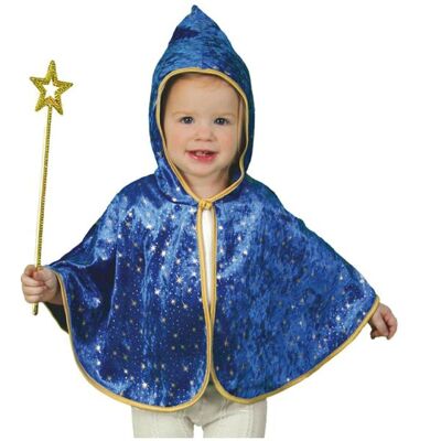 Costume Mantello da Mago Baby con Cappuccio 86 Cm