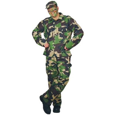 Déguisement Adulte Militaire 2 Pièces + Casquette Taille XL