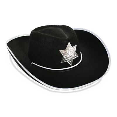 Black Cowboy Hat Fancy Dress Size 55 Cm
