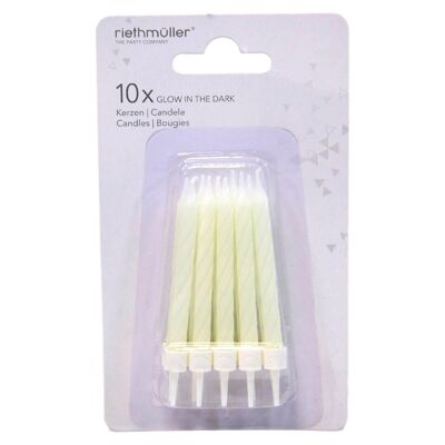 Set De 10 Velas De Cumpleaños Fosforescentes