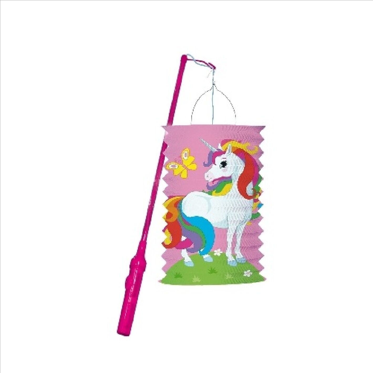 Set Lampion Unicorno Carta/Plastica 28 Cm