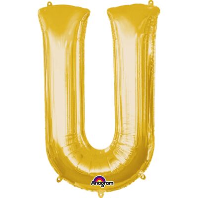 Folienballon Mini-Buchstabe „U“ Gold A05