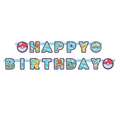 Banner Feliz Cumpleaños Pokémon 218x12Cm