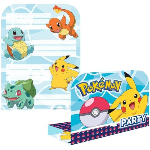 Pokémon 8 Invitations & Enveloppes Anniversaire