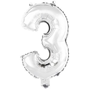 Ballon Aluminium Mini Chiffre 3 Argent N16