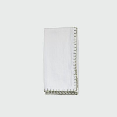 Solid Napkin with Olive Hem Stitch