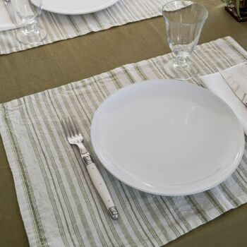 Stripe Placemat in Olive 2