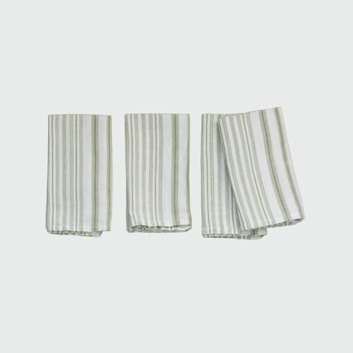 Stripe Napkins in Olive, Set of 4