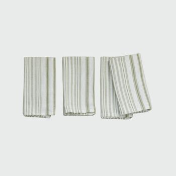 Stripe Napkins in Olive, Set of 4 1