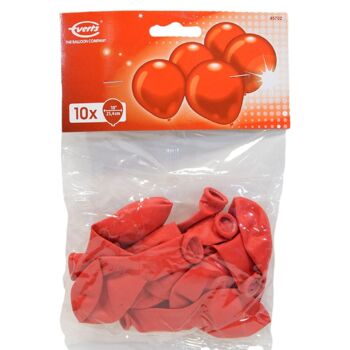 10 Ballons Rouges 25,4 Cm 1