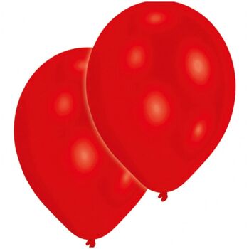 10 Ballons Rouges 25,4 Cm 2