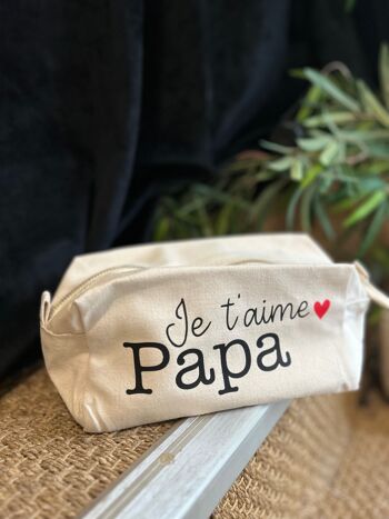 Trousse de toilette cube Je t'aime papa - Collection fête des pères