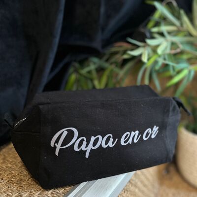 Papa cube toiletry bag in gold - Father's Day collection