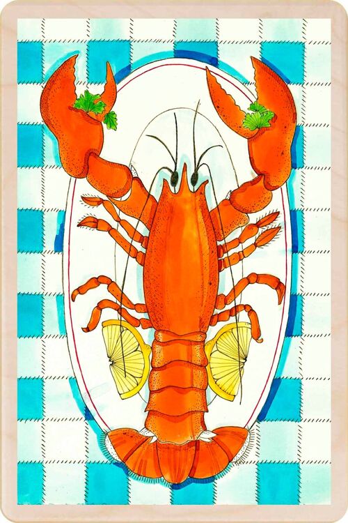 Wooden Postcard LOBSTER DINNER Card