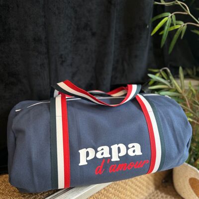 Marineblaue Reisetasche „Papa d'amour“ – Vatertagskollektion