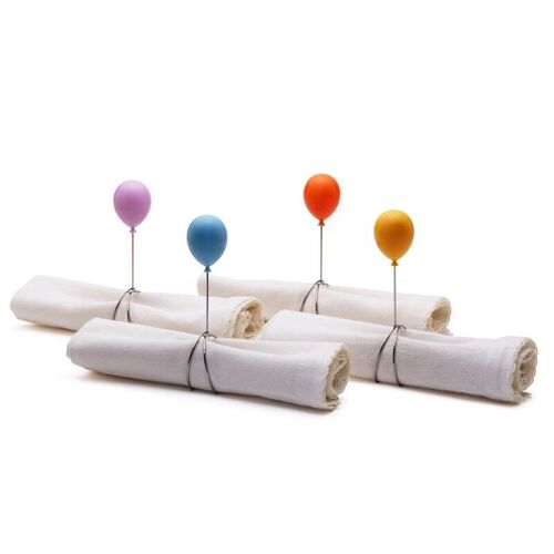 BALLOONAPKINS - set de 4 ronds de serviette de table - déco- fête- anniversaire - ballons baudruche