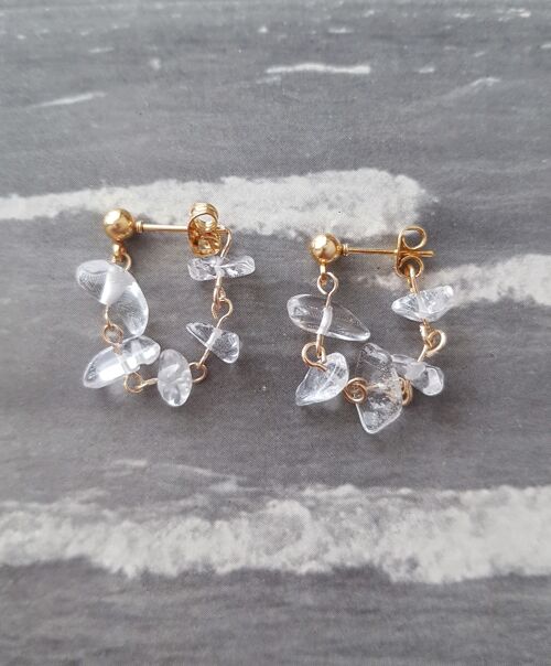 Rock Crystal Ear-Jacket Earrings