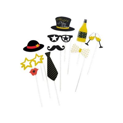 New Year Photobooth Party Accessories 10 Pieces