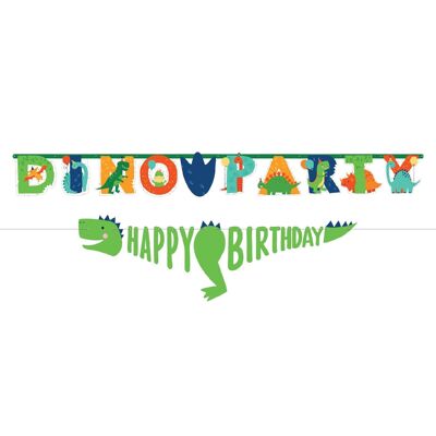 Ghirlanda di carta Dino Happy Birthday