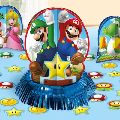 Decoración de mesa de papel de Super Mario