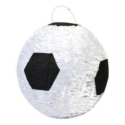 Balón de fútbol de papel rompiendo piñata