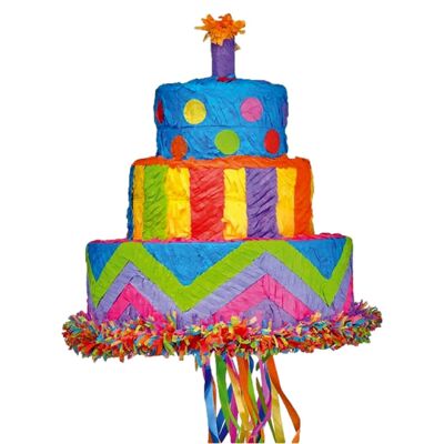 Piñata de pastel de cumpleaños rellenable
