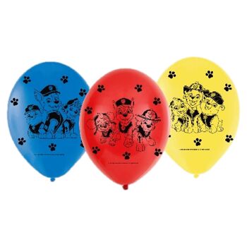 6 Ballons En Latex Pat'Patrouille 22.8 Cm