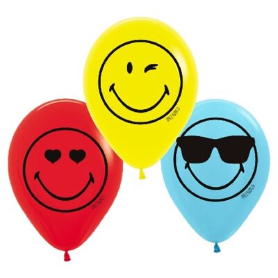 6 Smiley World Latexballons 27,5 cm