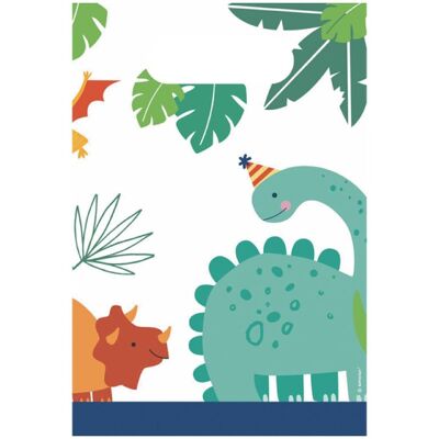 8 Sachets Cadeaux D'Invités Dinosaure