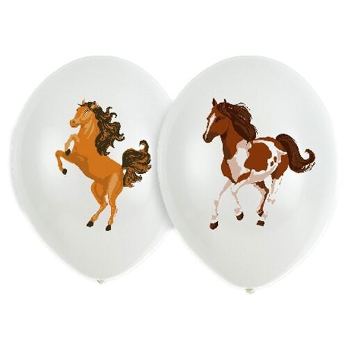 6 Ballons En Latex Chevaux 27Cm