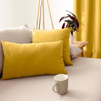 Coussin rectangulaire, 30x50cm, Jaune, 100% coton, collection PANAMA 2