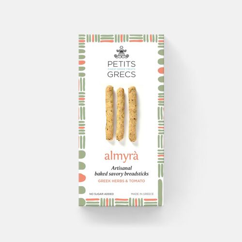 Almyra Greek herbs & tomato - Artisanal baked savory breadsticks