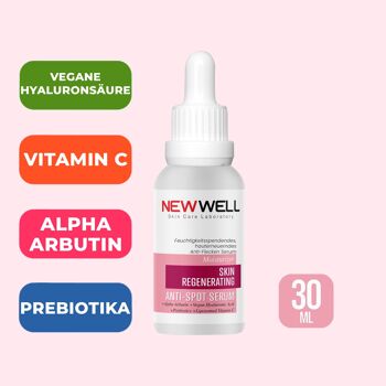 Sérum visage anti-taches à la vitamine C avec alpha-arbutine, prébiotiques, acide hyaluronique végétalien, 30 ml Réduit les taches brunes et les signes de l'âge 2