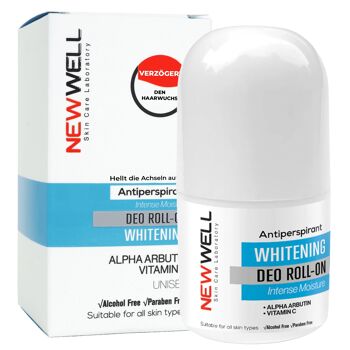 DEO Anti-transpirant Roll-On, 50 ml, sans alcool avec Alpha Arbutine et Vitamine C 1