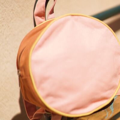 SAC A DOS ENFANT ROND ROSE / CHOCOLAT