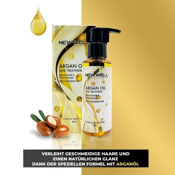 Huile d'argan pour cheveux, brillance, force et souplesse, réduit la casse, végétalienne 2