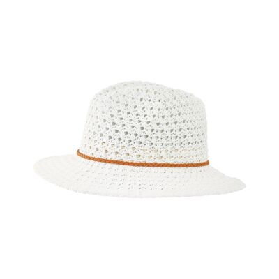 Sombrero de paja para mujer con escudo NF y banda interior
