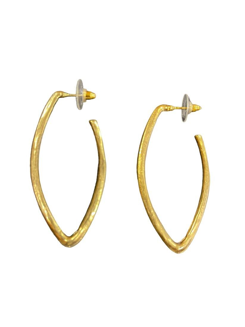 Orecchino a cerchio grande con rombo di circa 6 cm in oro