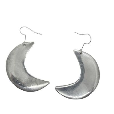 Pendiente Luna Menguante plata chapado