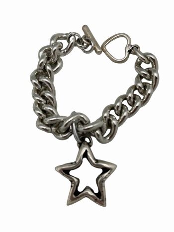 Ensemble bracelet en forme d'étoile et boucles d'oreilles hélix plaquées argent sterling. 4