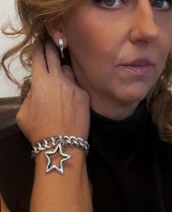 Ensemble bracelet en forme d'étoile et boucles d'oreilles hélix plaquées argent sterling. 6